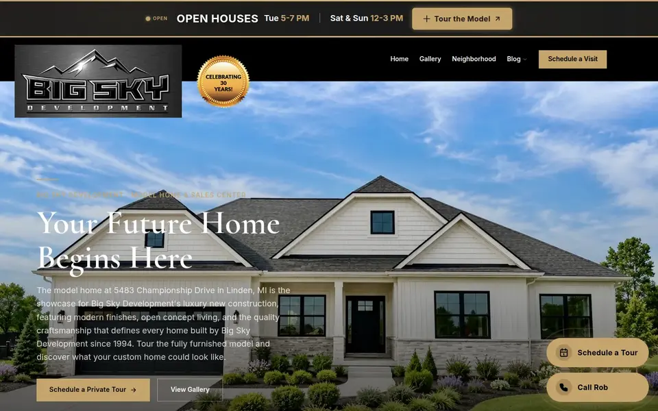 Big Sky model home, Linden: the site that produced the lead