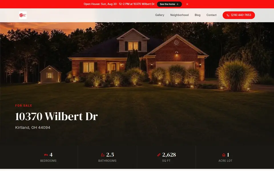 10370 Wilbert Dr, Kirtland: the listing marketed from the beach