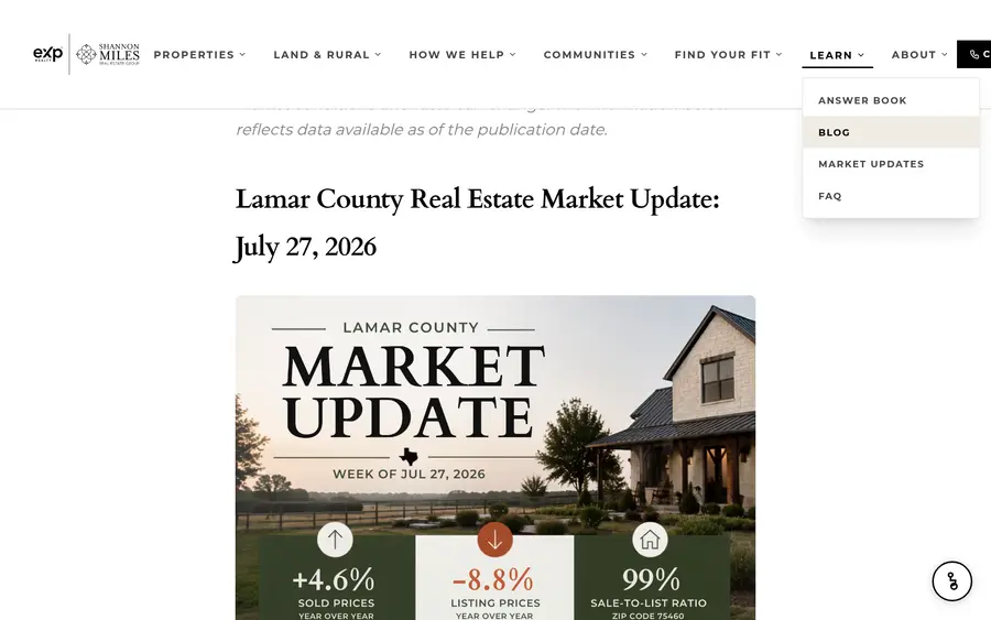 A weekly county market update, published by a Smart Update.