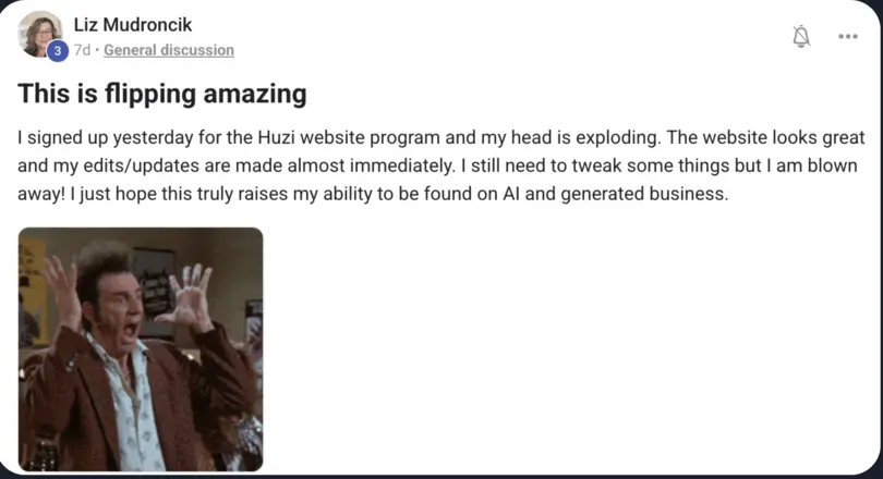 Message from Liz Mudroncik (community post)